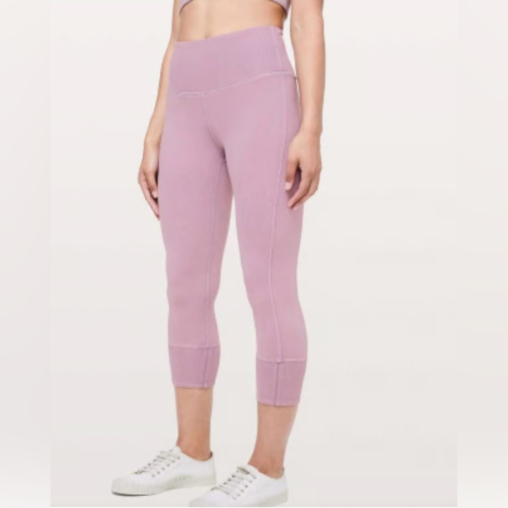 Lululemon Wunder Under Crop 23" *Ribbed Washed Antoinette